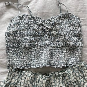 Abercrombie Matching Set - Smocked Tie Strap Cami and Pull on Linen Shorts